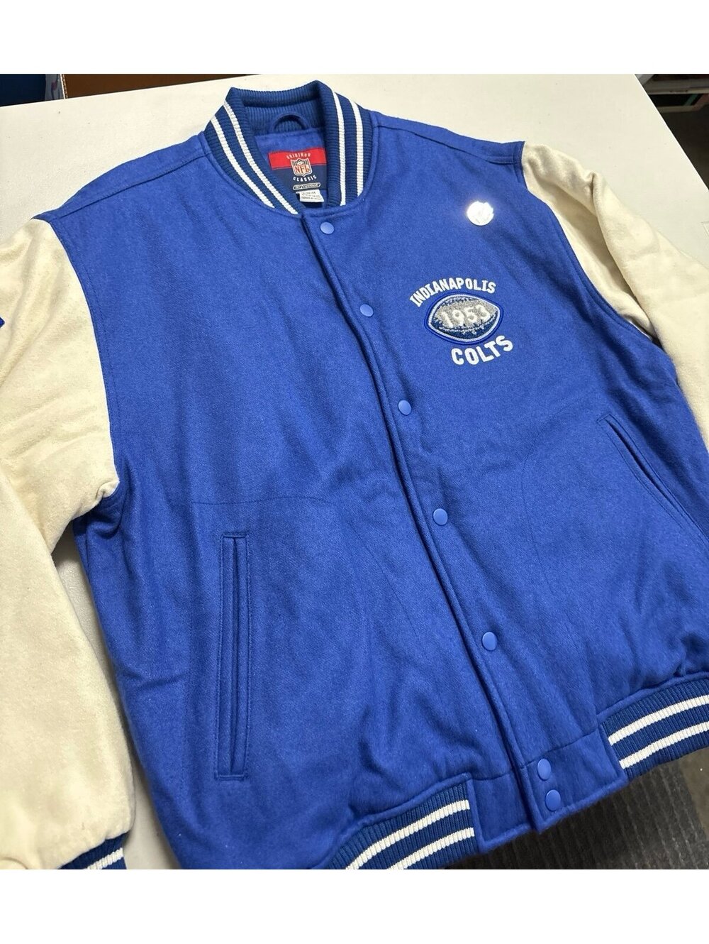 Reebok NFL Gridiron Classic Indianapolis Colts 1953 Varsity Jacket Mens M NWT
